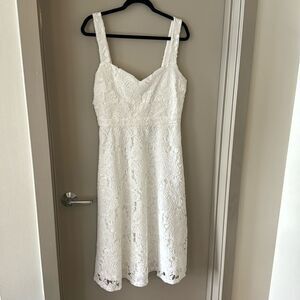 Lulu's White Lace Midi Dress